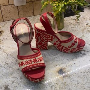 NEW Aldo Embroidered Heels